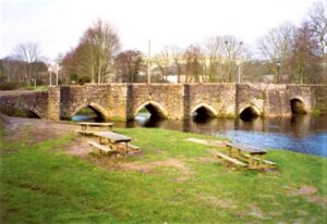 Lostwithiel's 15th century bridge over the River Fowey