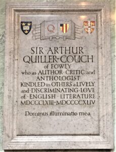 Memorial to Sir Arthur Quiller-Couch in Truro Cathedral