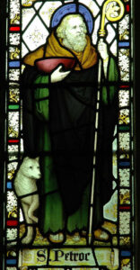St Petroc's Church Bodmin - Stained Glass window of St Petroc