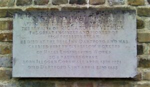 The plaque at St Edmund's Burial Ground, East Hill, Dartford