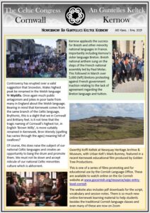 Celtic Congress Cornwall - Newsletter - No'2 April 2021