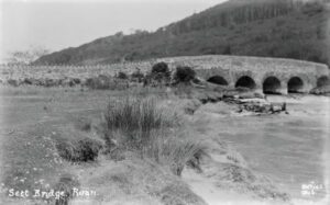 A view of Sett Bridge at Ruan Lanihorne from downstream on the Lamorran side. Photographer: Arthur William Jordan.