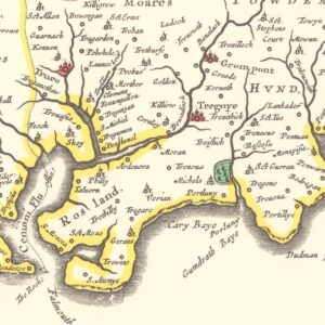 The Roseland Peninsula from Johan Blaeu's Map 1648