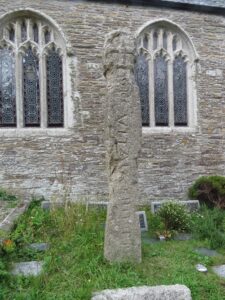 Ancient inscribed memorial stone at St Clement
