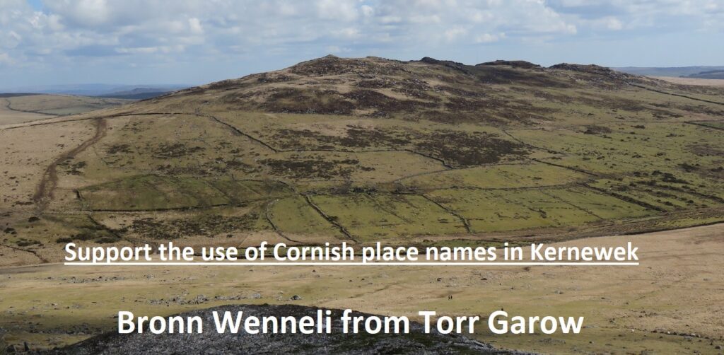 Bronn Wenneli from Torr Garow - Support use of Cornish place names in Kernewek