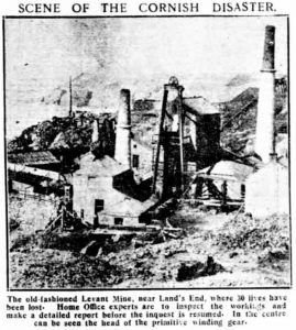 Newspaper image 1919 reporting the disaster