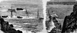 Shipwreck Suffolk at the Lizard in1886