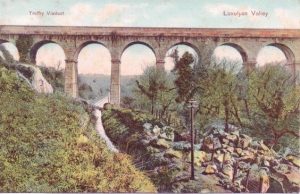 Treffry Viaduct, an early colour postcard