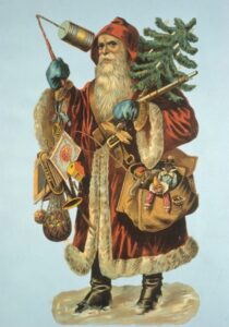 19th century 'Santa Claus with gifts and Christmas tree'
