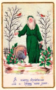 Portrait of Father Christmas on a Christmas card