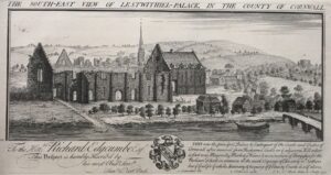 Lostwithiel Palace engraving 1734 by S & N Buck
