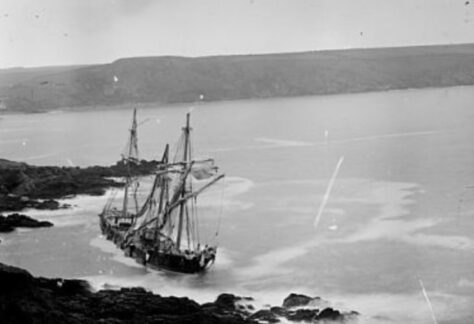 he Bay of Panama wrecked March 1891 (courtesy Royal Cornwall Museum)