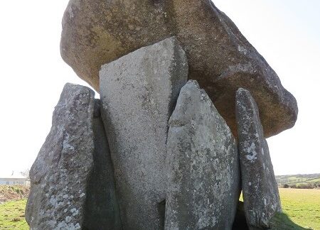 Modern view of Trethevy Quoit similar angle to Nordens sketch