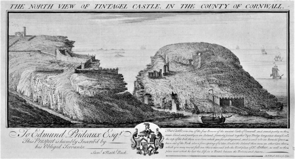 The North View of Tintagel Castle, In The County of Cornwall 1734