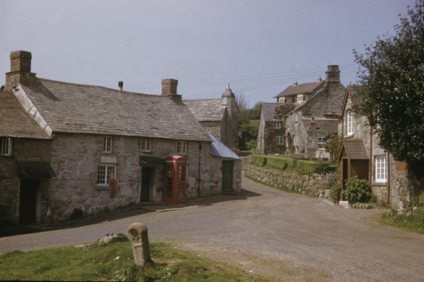 Blisland Village, showing village Post Office and Telephone Box 1954 - Charles Woolf