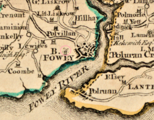 Fowey Windmill - Martyns Map 1748