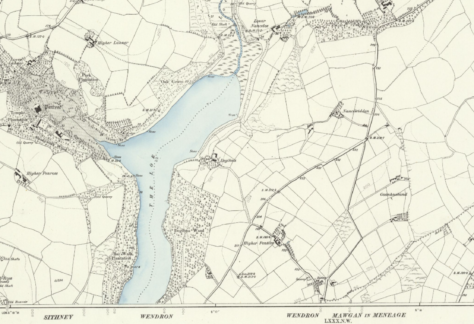 Helston - Loe Bar 6'' Map 1880