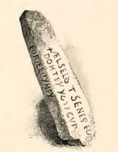 J T Blight - Drawing of inscribed stone 1858