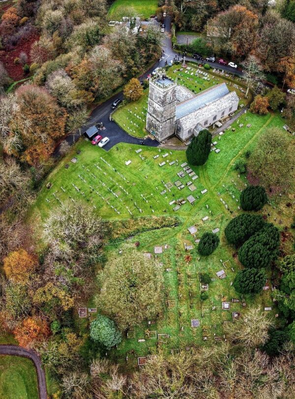 St Julitta Aerial View (Friends of Lanteglos Church)