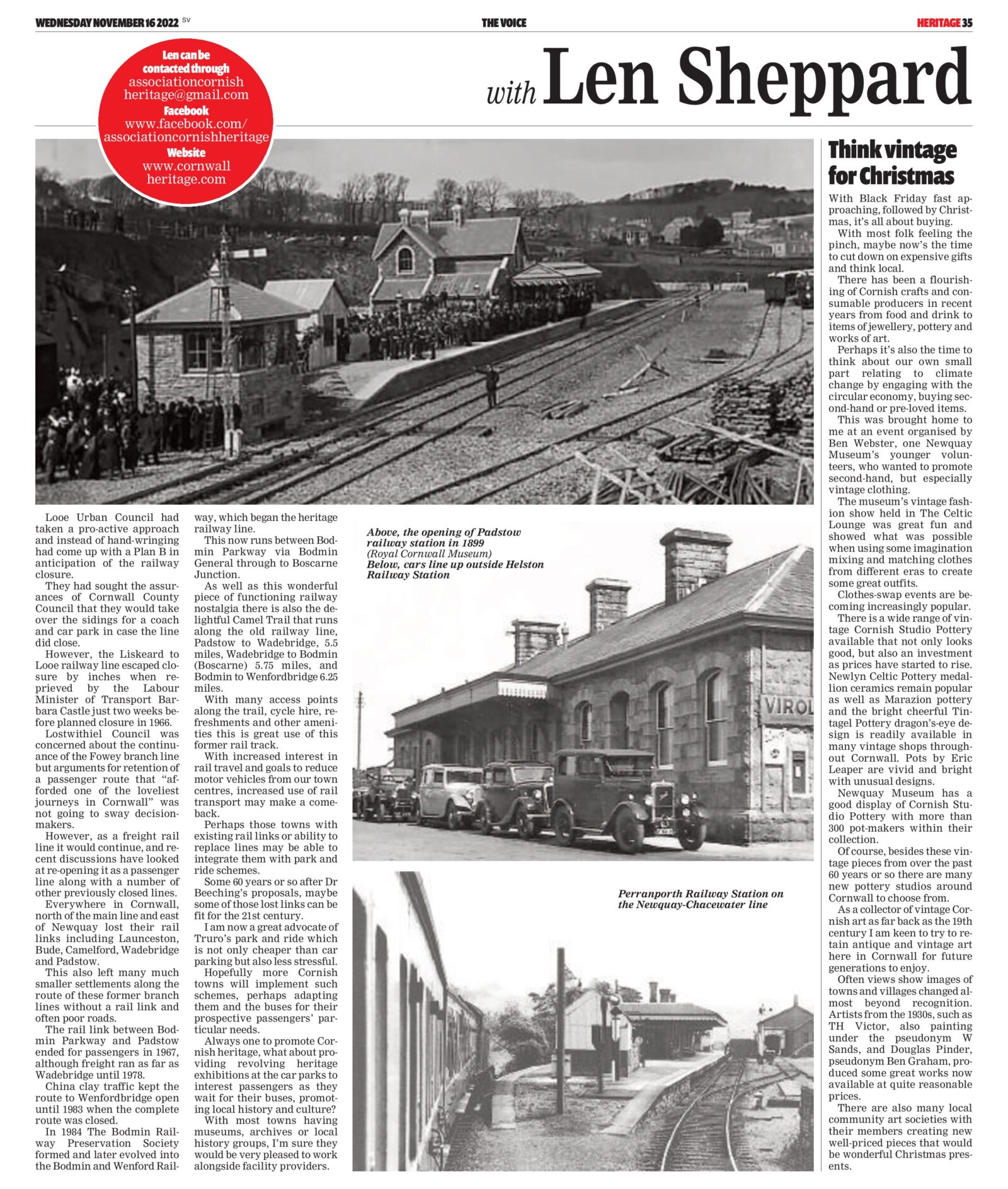 Cornwall's railways; Beeching branch line closures