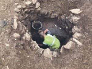 Roman period well during excavation at St Mabyn (Cornwall Archaeological Unit)