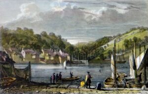 Bodinnoc Ferry Fowey by Thomas Allom c1832