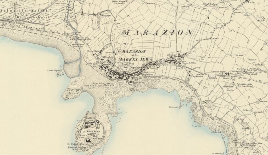 Marazion - Ordnance Survey Map - Surveyed 1877