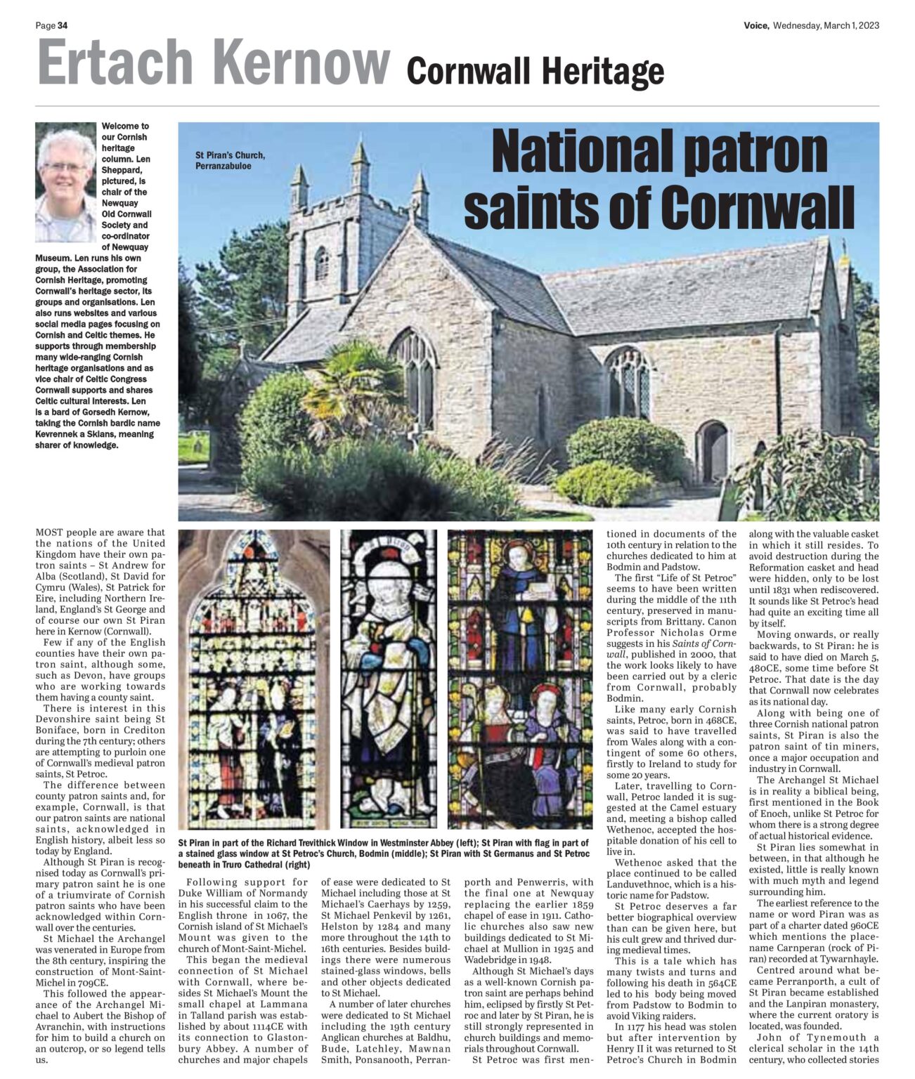 Ertach Kernow 01 03 2023 Cornwall s Patron Saints 1 Kowethas 