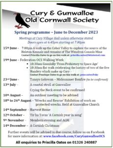 Cury & Gunwalloe OCS - Programme June - December 2023
