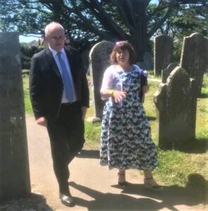 Scott Morrison visiting Cornish ancestors graves at St Kevern