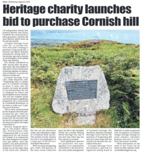 Voice newspapers - Tregonning Hill Purchase