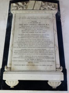 Memorial to Rev. Thomas Grylls 