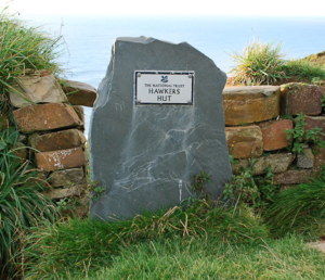 Cliff top marker to National Trust - Hawkers Hut