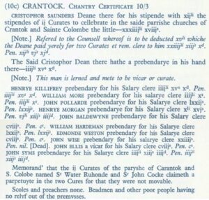 Chantry Certificate for Crantock - No' 10.3 (translation)