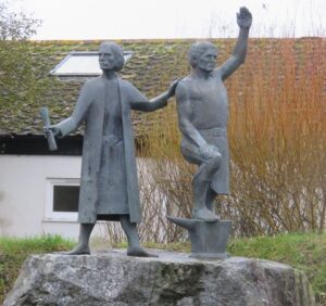 Statue to Thomas Flamank and Michael An-Gof at St Kevern