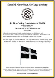 Cornish American Heritage Society - St Piran's Day