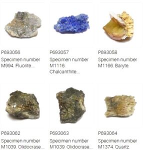 Example of RGSC Minerals held by the British Geological Survey