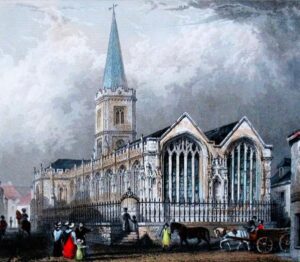 Truro St Mary's Church -1831 by Thomas Allom -Hand Coloured engraving