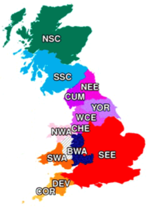 Great Britain Map from recent DNA research study - Cornish distinctiveness