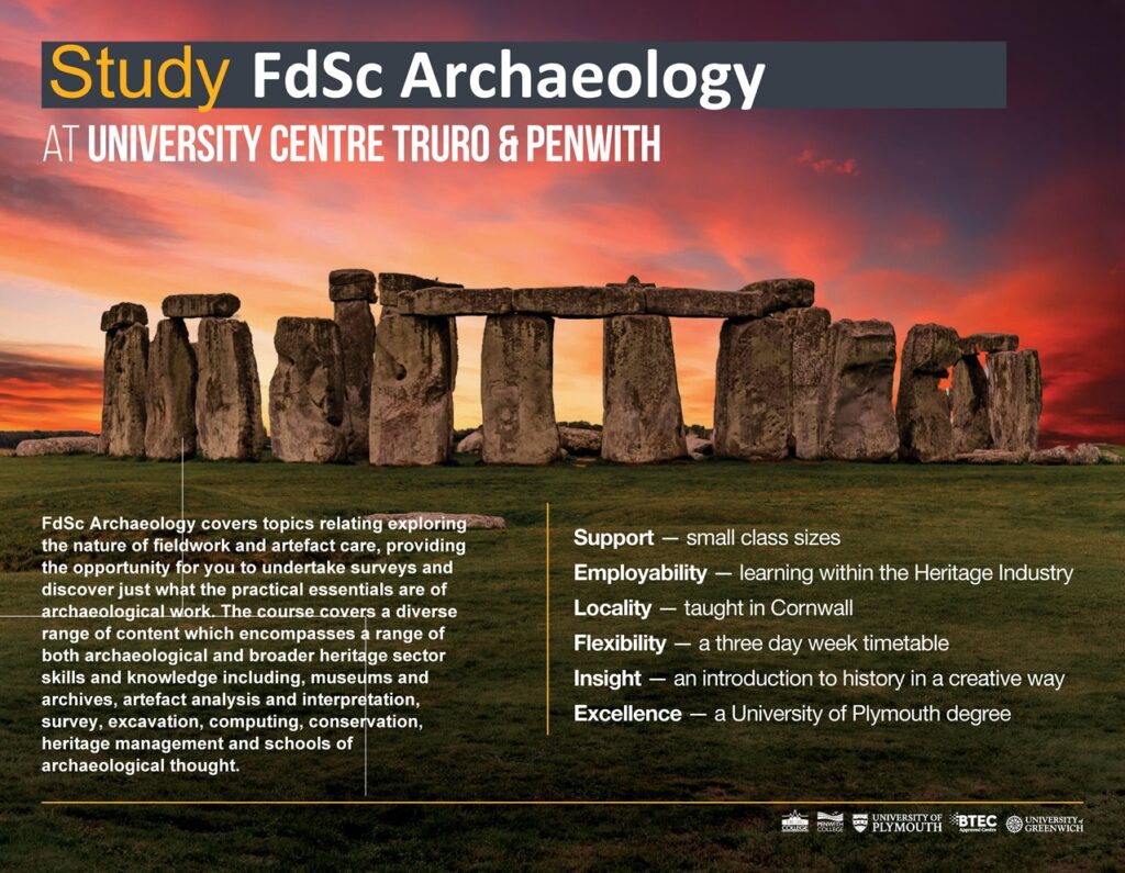 Truro College Poster - FdSc Archaeology
