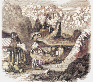 China Clay production near St Austell during 19th century