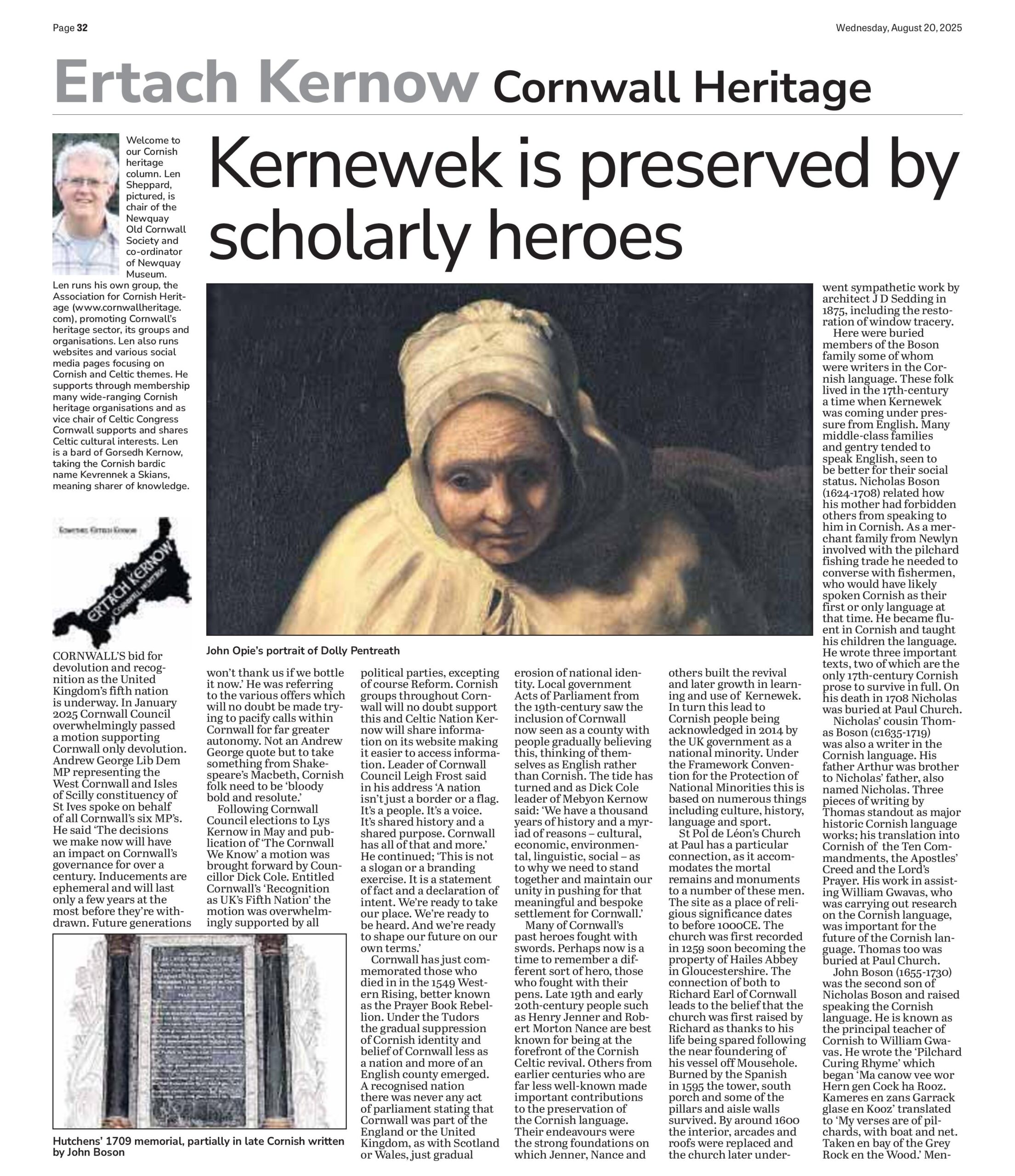 Kernewek preserved by scholarly heroes