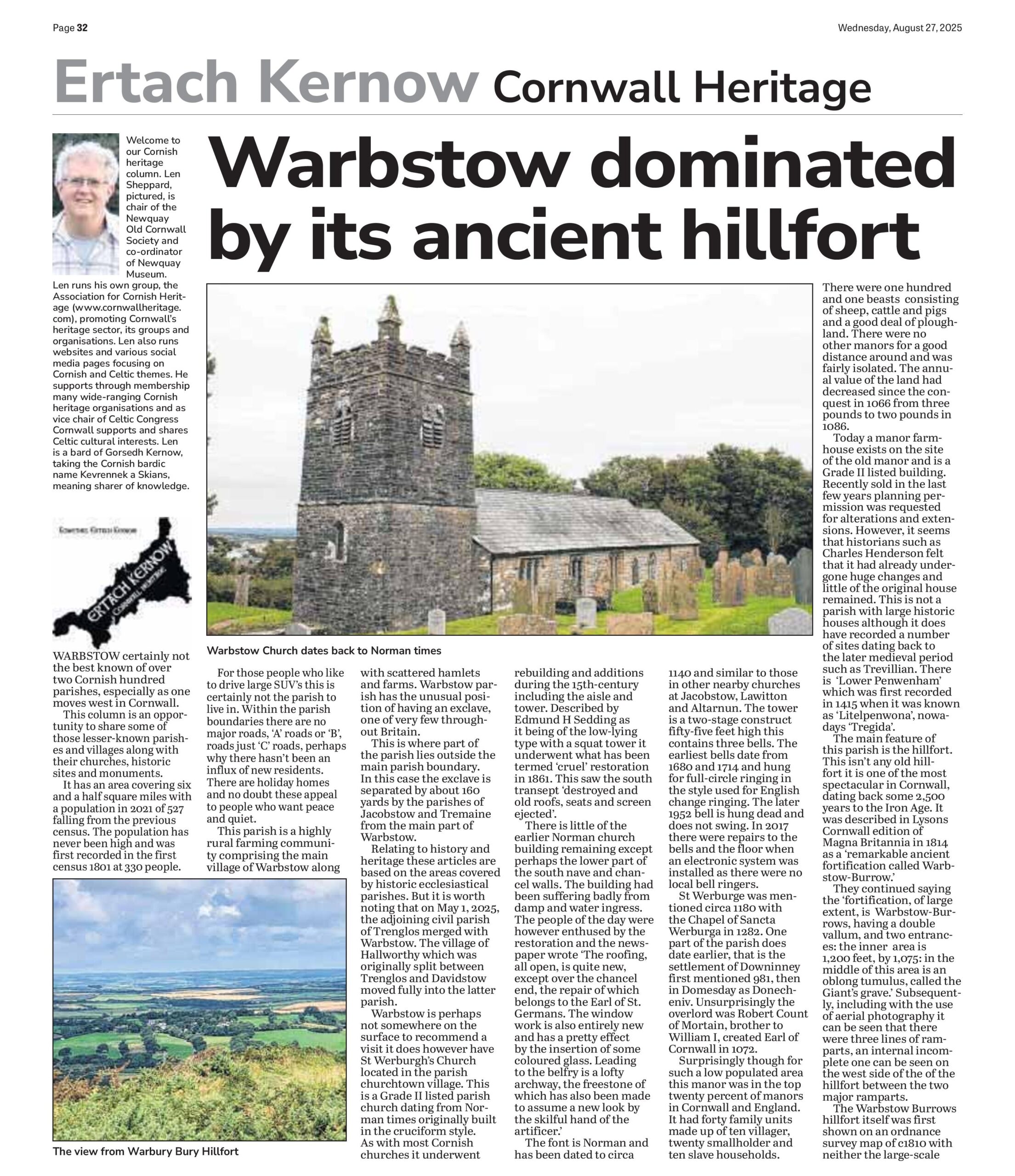 Warbstow dominated by its ancient hillfort