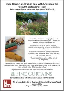 Fabric Sale and Open Garden at Boscrowan Farm in aid of CHCT