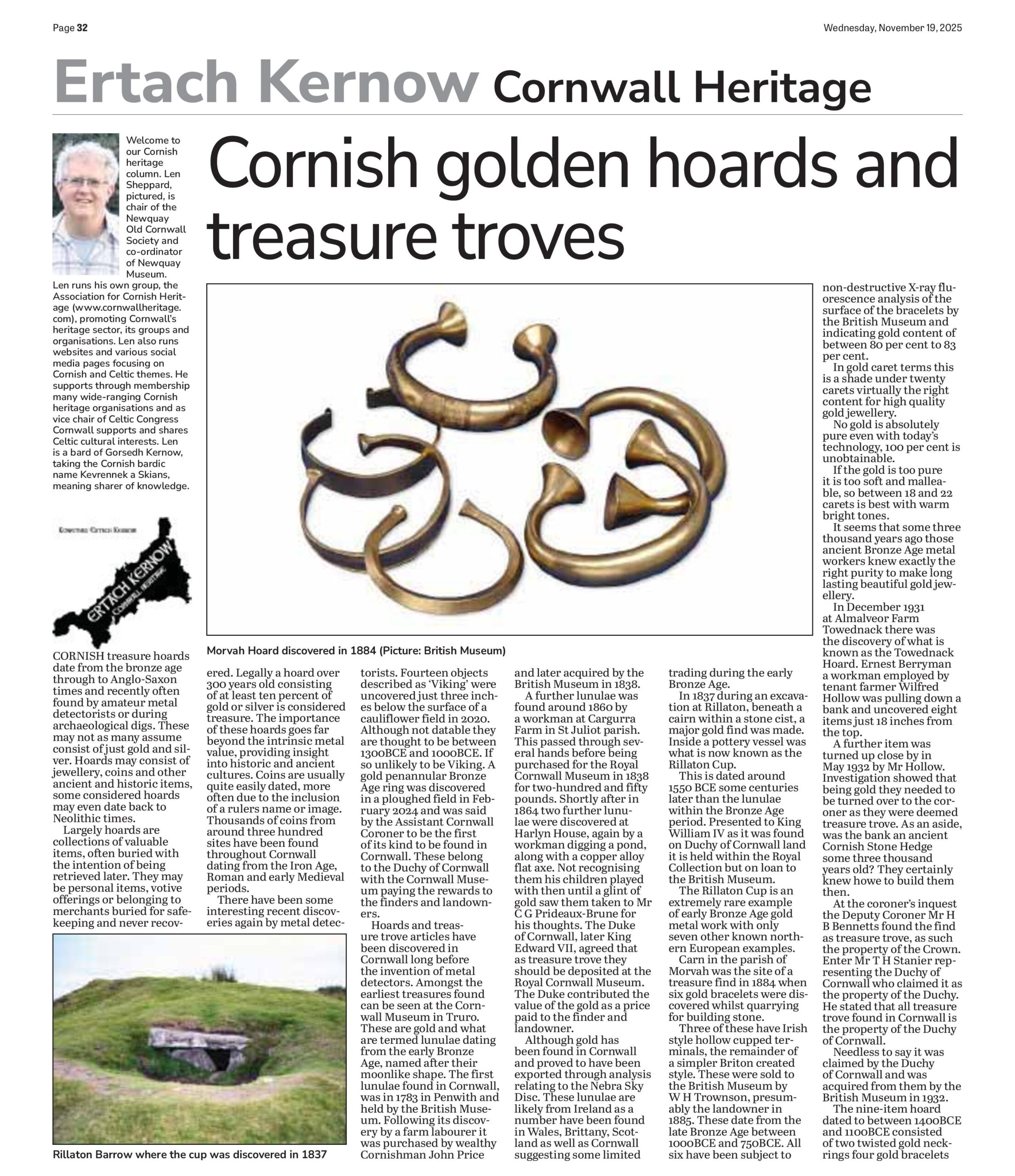 Cornish golden hoards and treasure troves