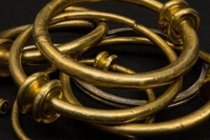 Gold torques found along with massive Celtic coin hoard in Jersey.