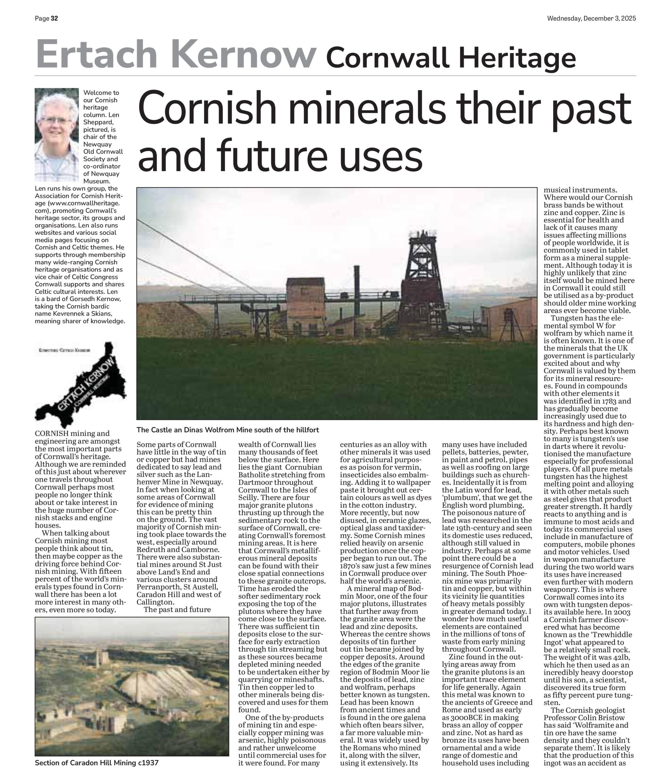 Cornish minerals their past and future uses