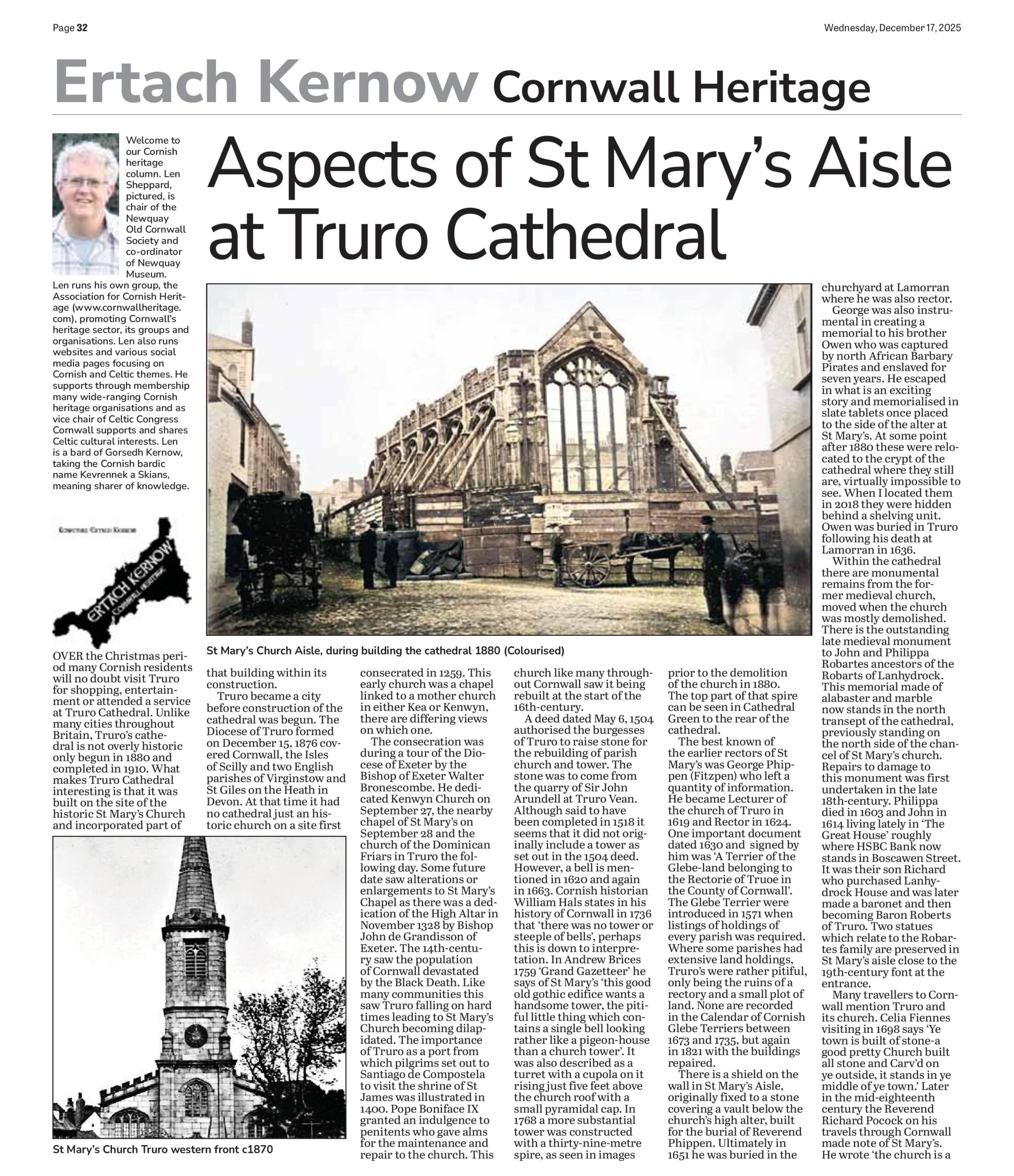 Aspects of St Mary’s Aisle at Truro Cathedral