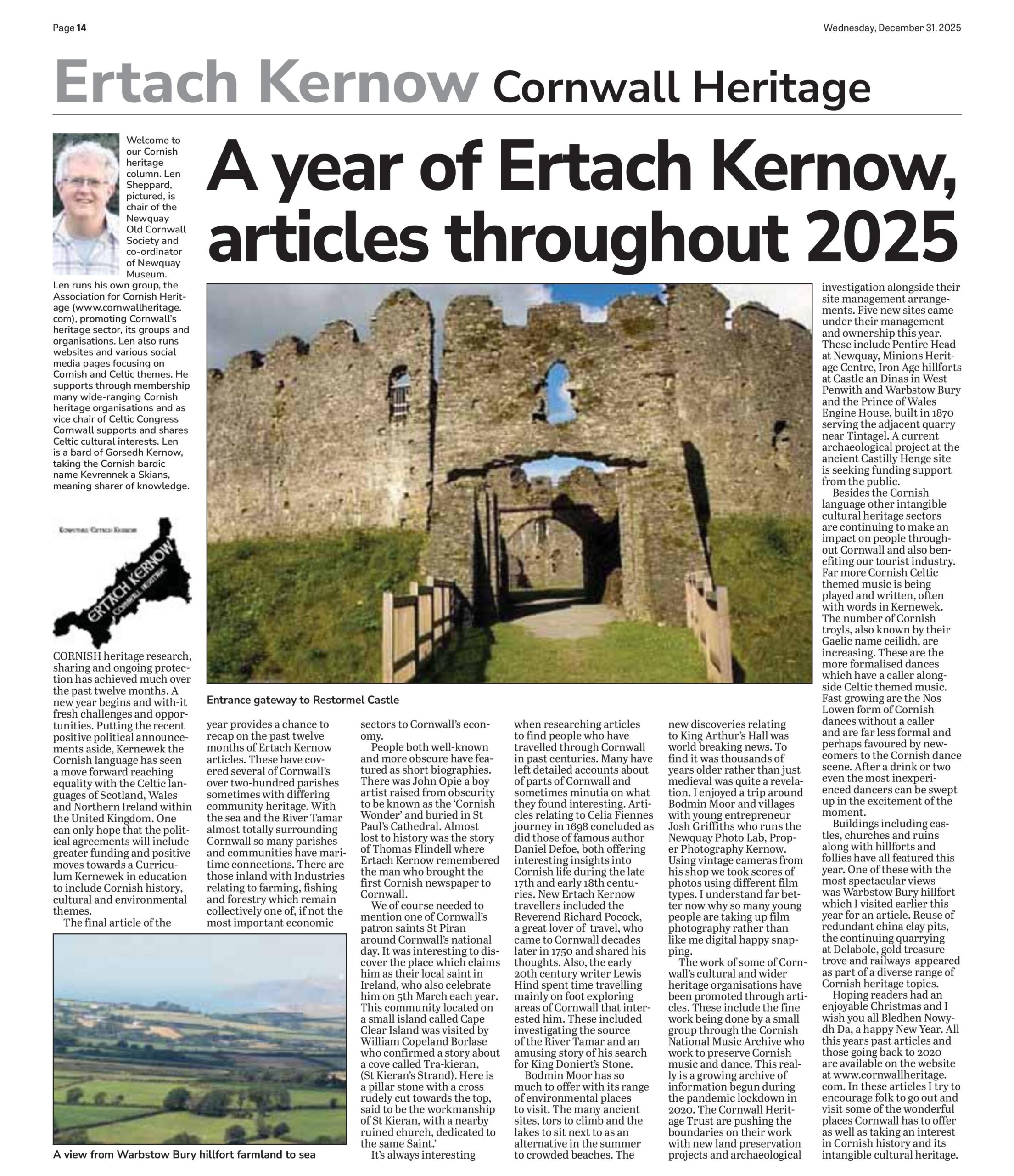 A year of Ertach Kernow articles throughout 2025