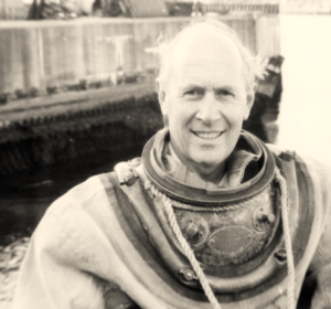 Richard Larn in diving suit